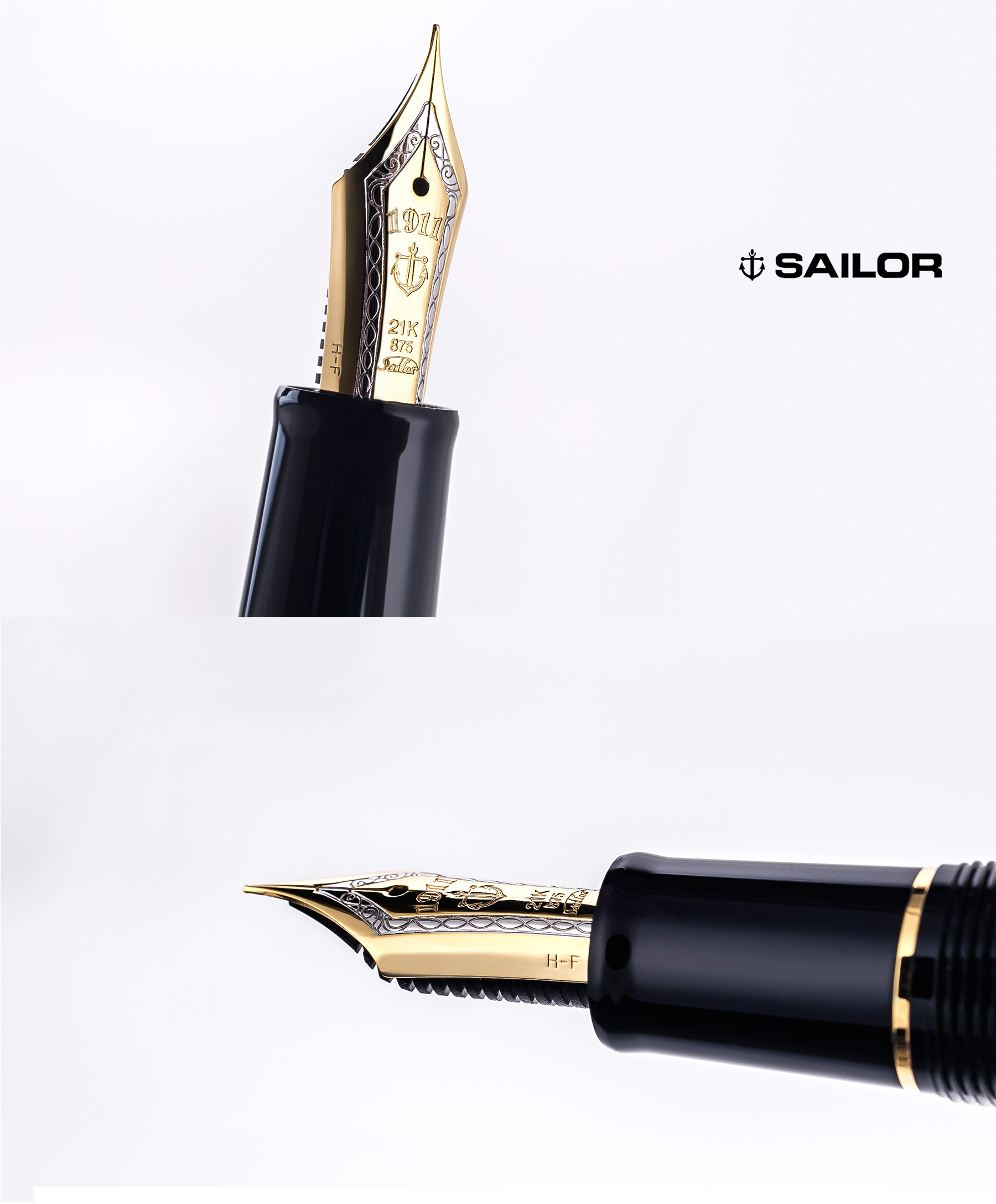 sailor写乐professionalgear20362037大型平顶21k双色金尖墨水笔