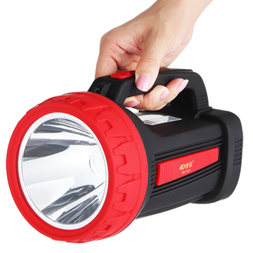 康铭led强光手电筒可充电式手提探照灯远射程高亮户外照明家用应急灯