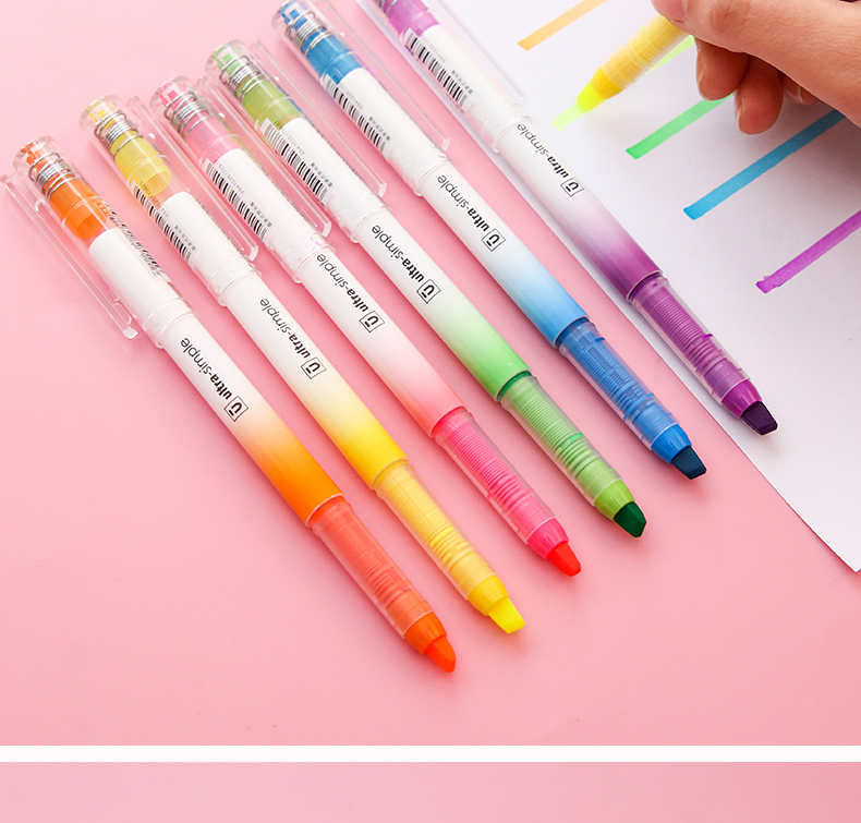 晨光直液式荧光笔学生用荧光标记笔彩色记号笔ahm27601 - 拉萨神鹰