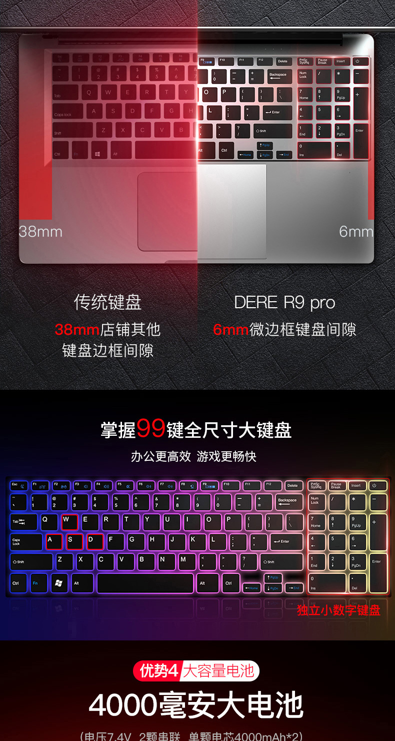 笔记本电脑dere戴睿r9 pro轻薄便携学生15.