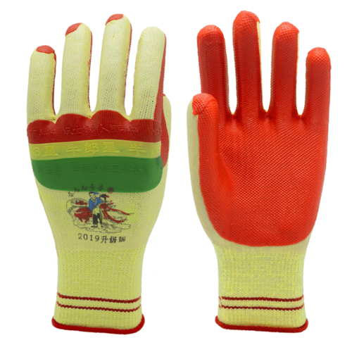 牛郎星劳保手套耐磨男工作劳动防护用品加厚保暖棉线胶片橡胶手套